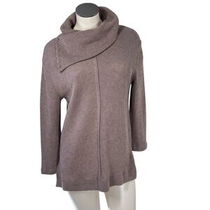 DEMOCRACY Cowl Neck High Low Brown Tunic Top Women's Size XS